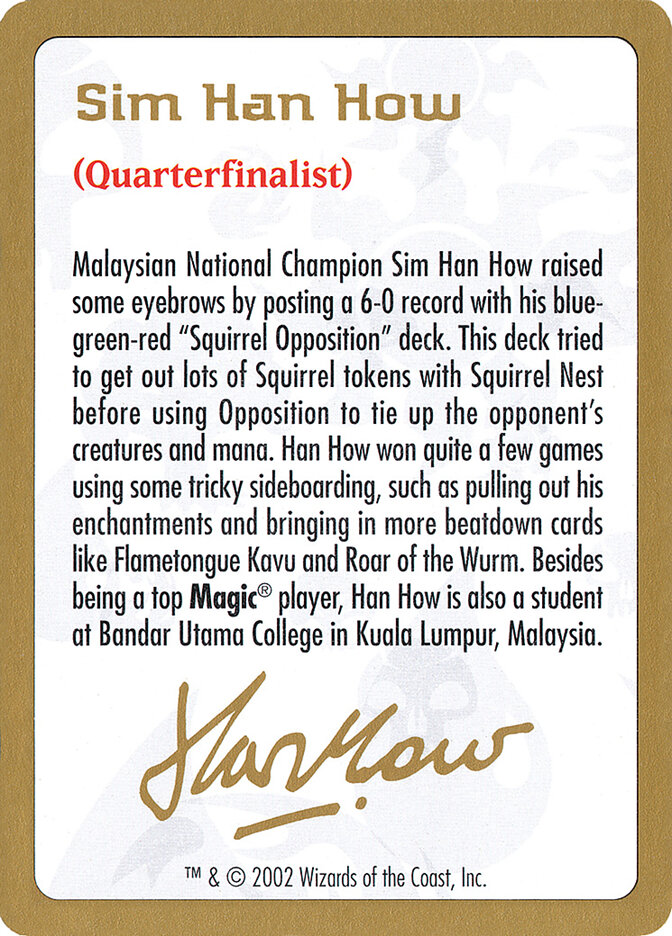 Sim Han How Bio card front