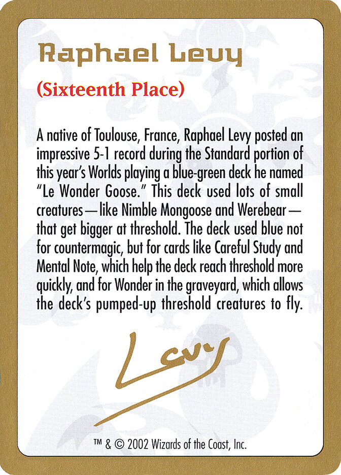 Raphael Levy Bio card front