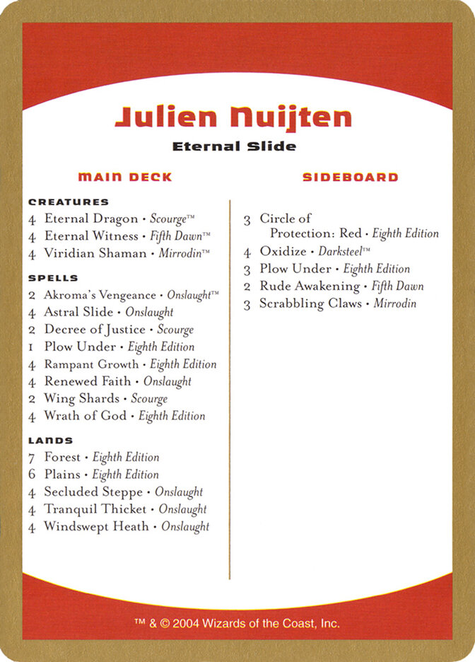 Julien Nuijten Decklist card front