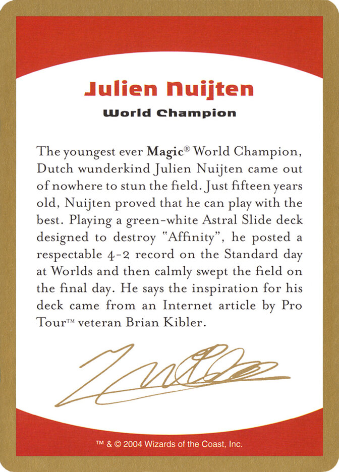 Julien Nuijten Bio card front