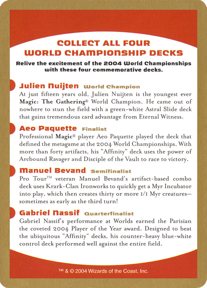 2004 World Championships Ad card front