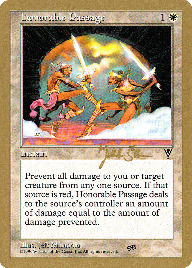 Honorable Passage card front