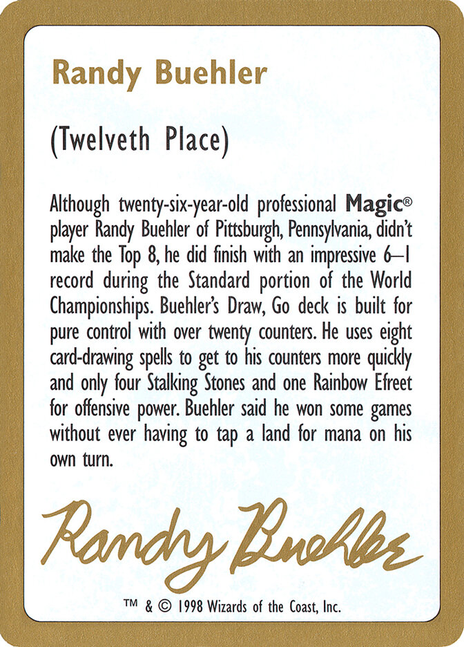 Randy Buehler Bio card front
