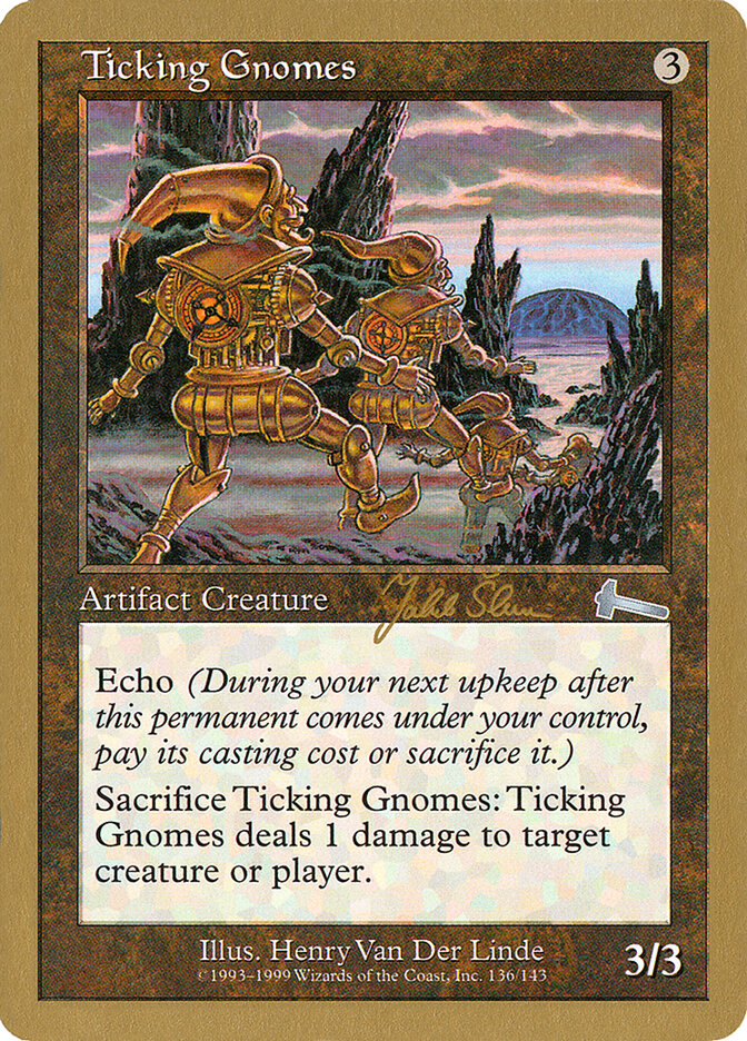 Ticking Gnomes card front