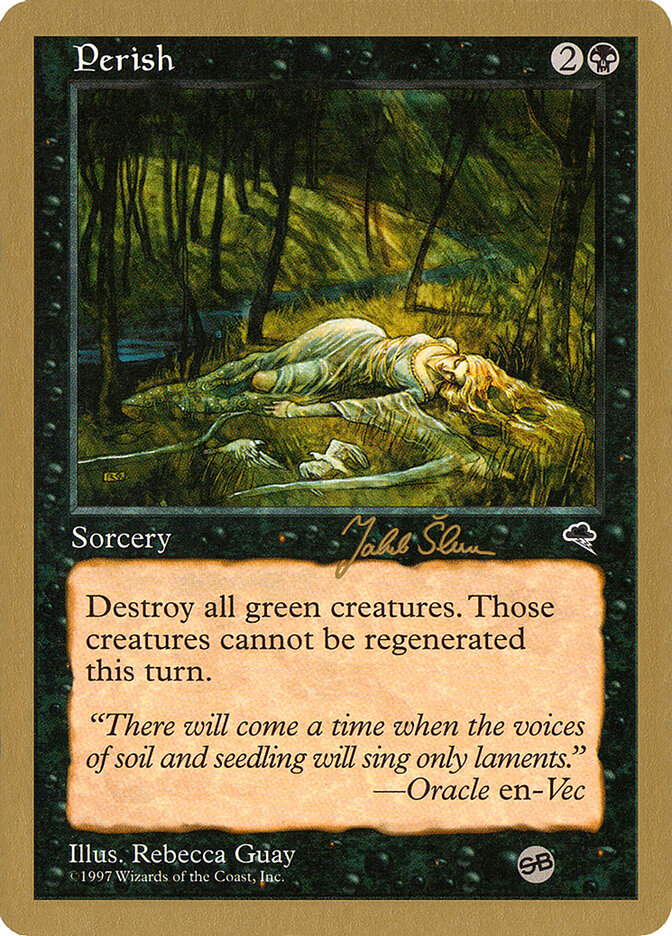 Perish card front
