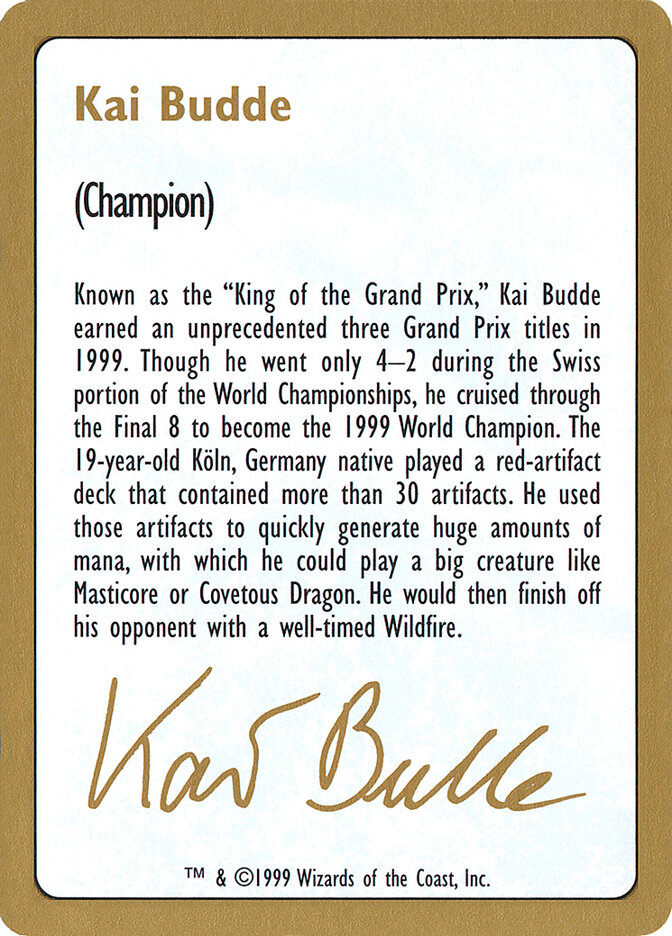 Kai Budde Bio card front