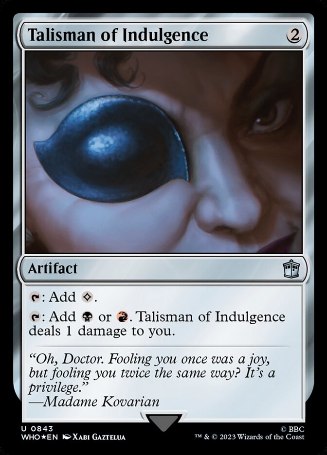 Talisman of Indulgence card front