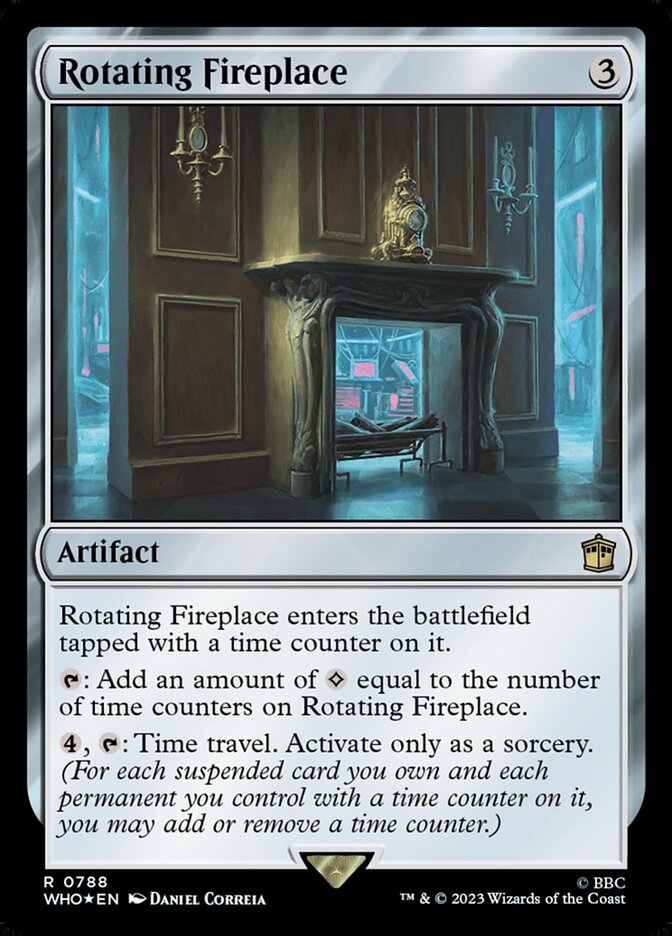 Rotating Fireplace card front