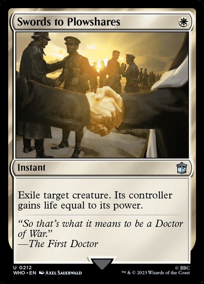 Swords to Plowshares card front