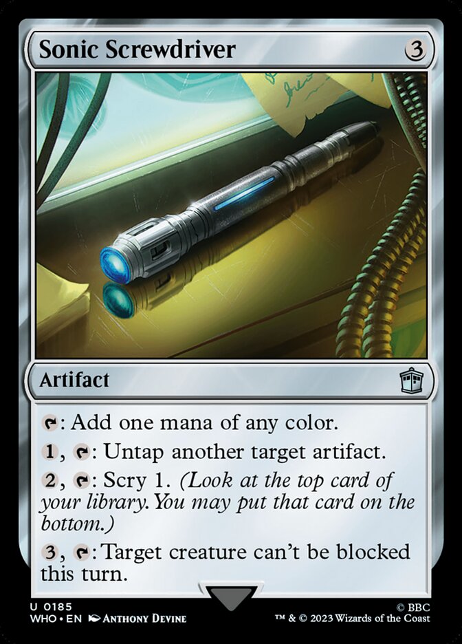 Sonic Screwdriver card front