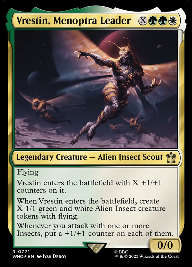 Vrestin, Menoptra Leader card front
