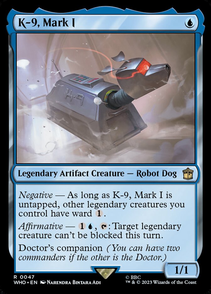 K-9, Mark I card front