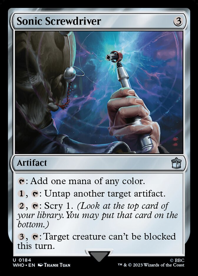 Sonic Screwdriver card front