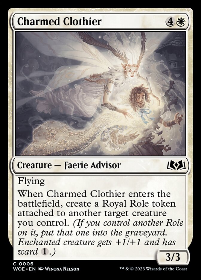 Charmed Clothier card front