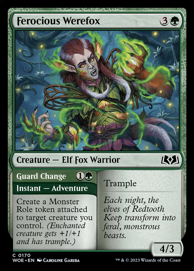 Ferocious Werefox card front