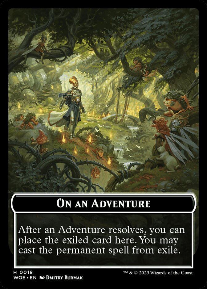 On an Adventure card front