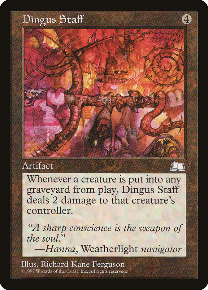 Dingus Staff card front
