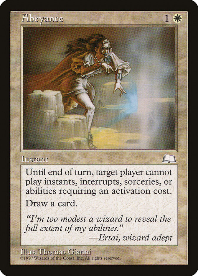 Abeyance card front