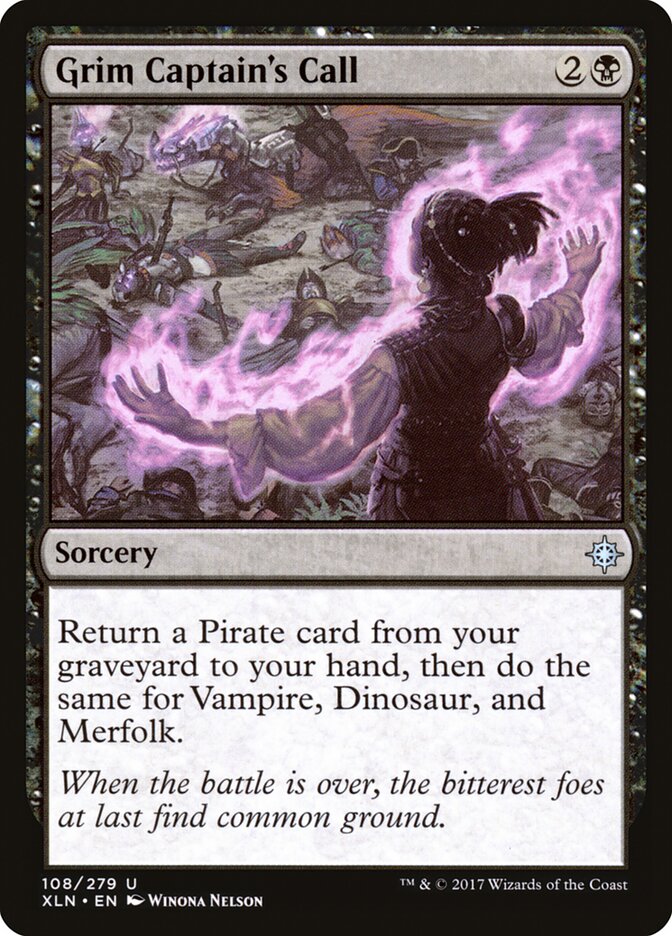 Grim Captain's Call card front