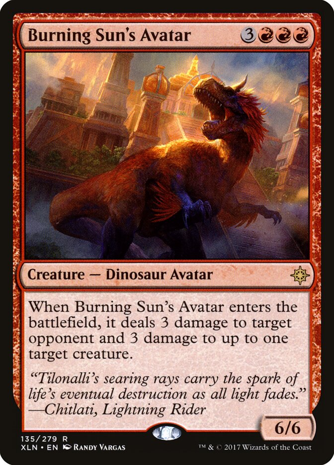 Burning Sun's Avatar card front