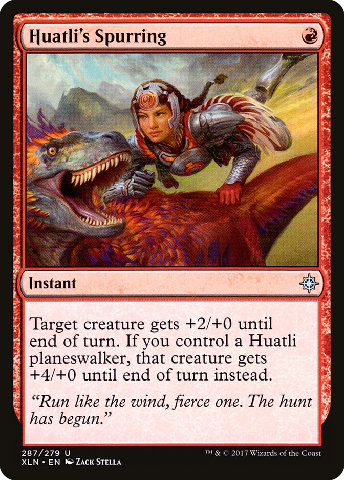 Huatli's Spurring card front