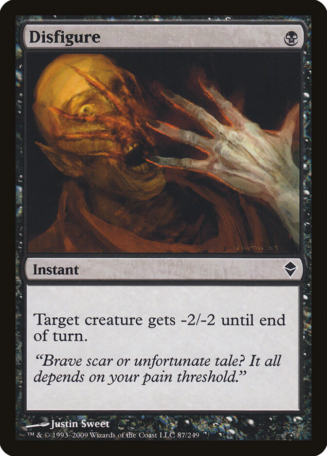 Disfigure card front