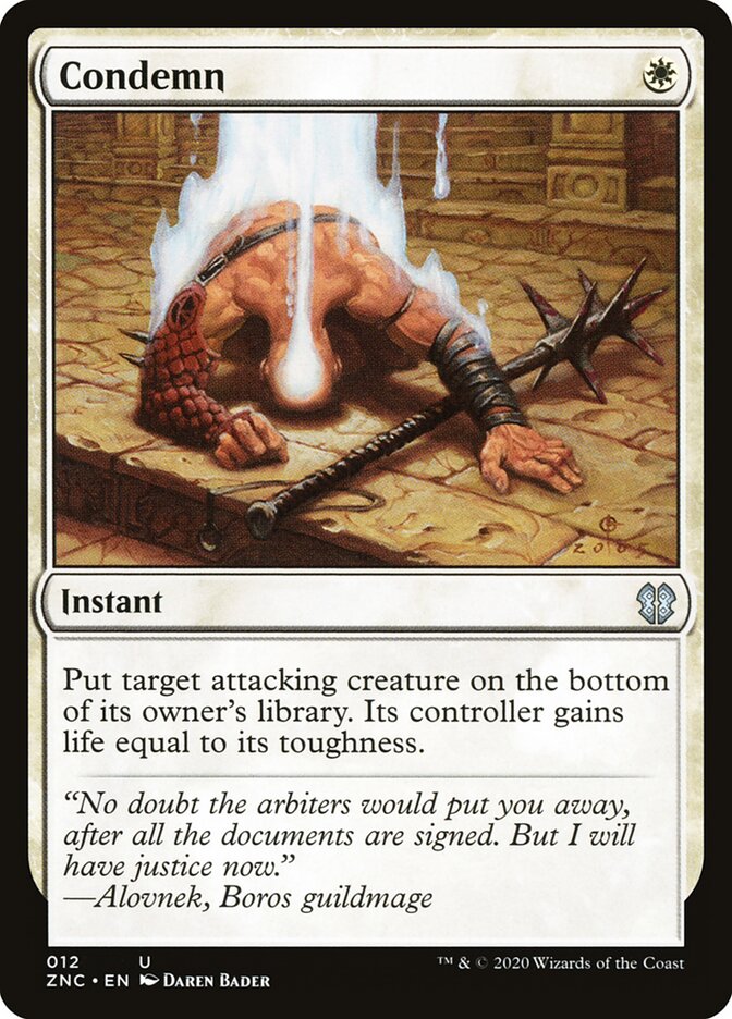 Condemn card front