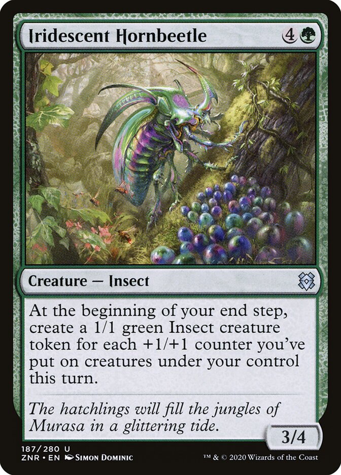 Iridescent Hornbeetle card front
