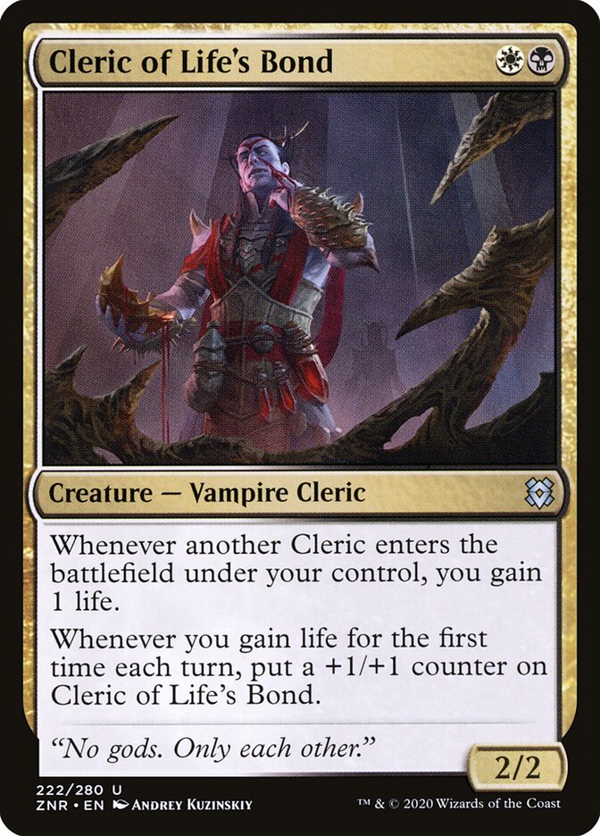 Cleric of Life's Bond card front