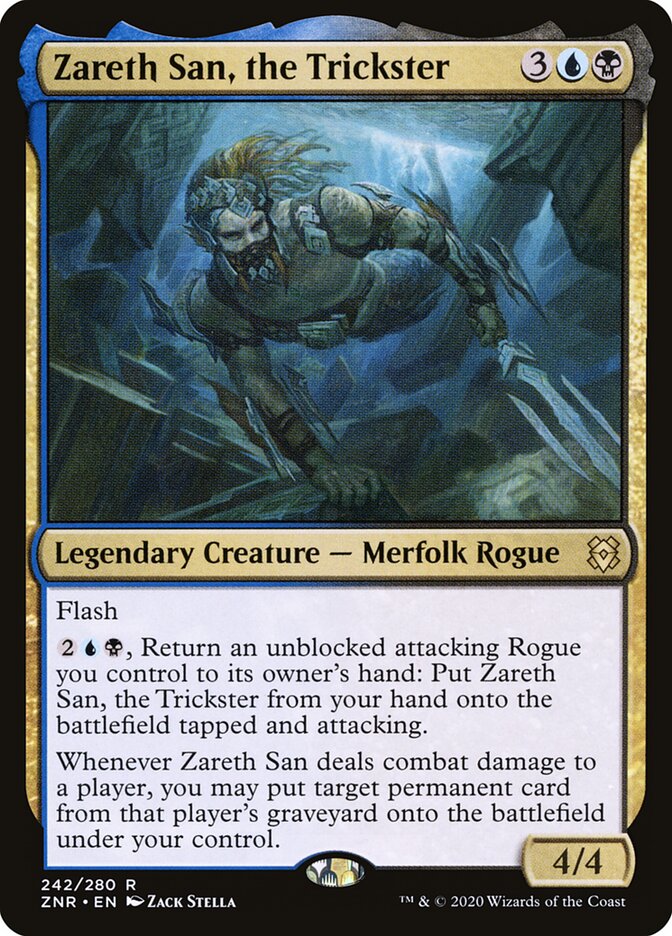 Zareth San, the Trickster card front