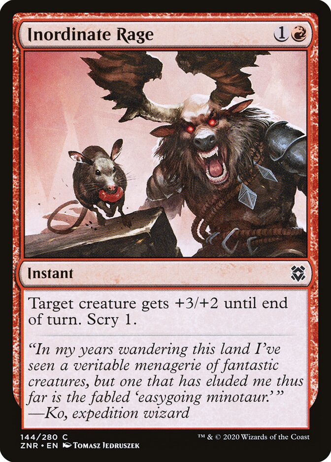 Inordinate Rage card front
