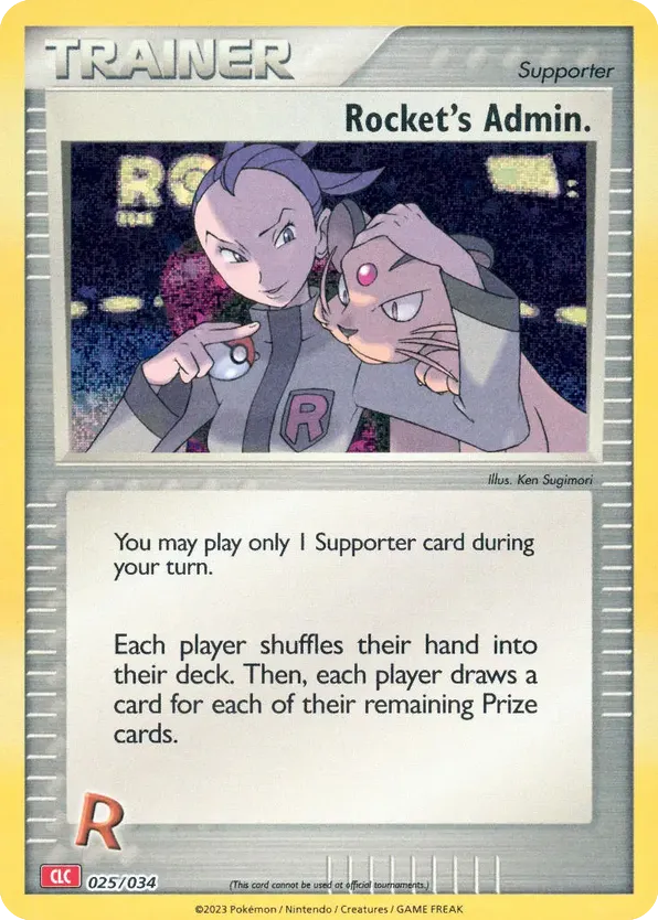 Rocket's Admin card front