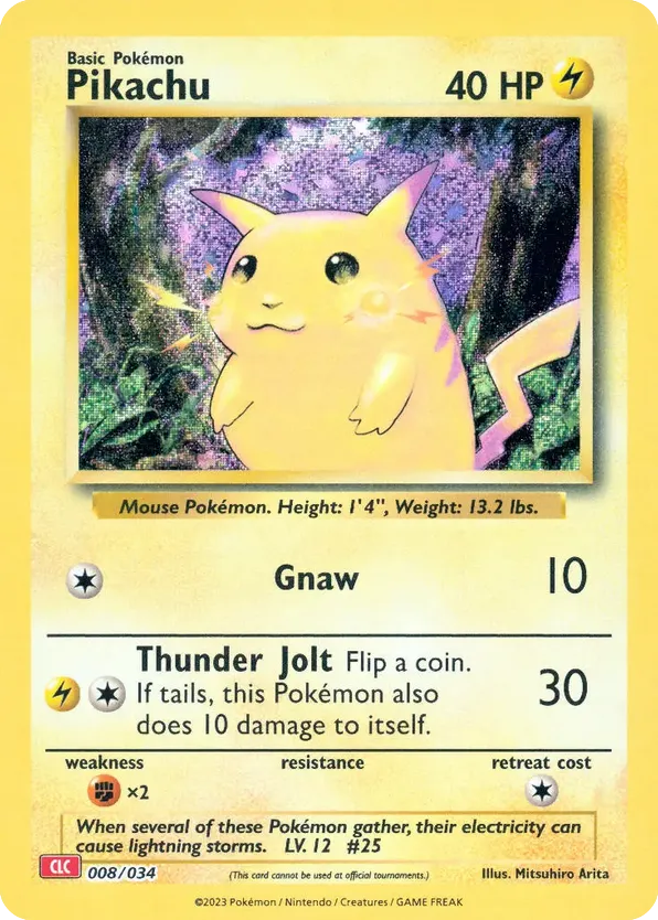 Pikachu card front