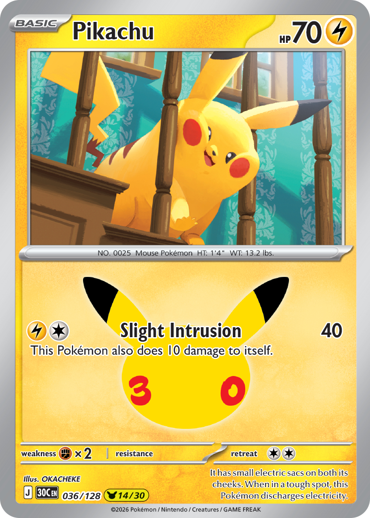 Pikachu card front