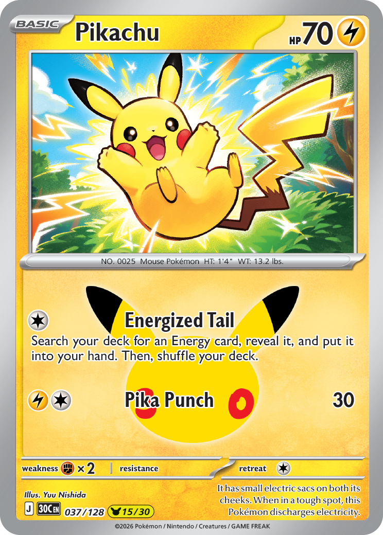 Pikachu card front