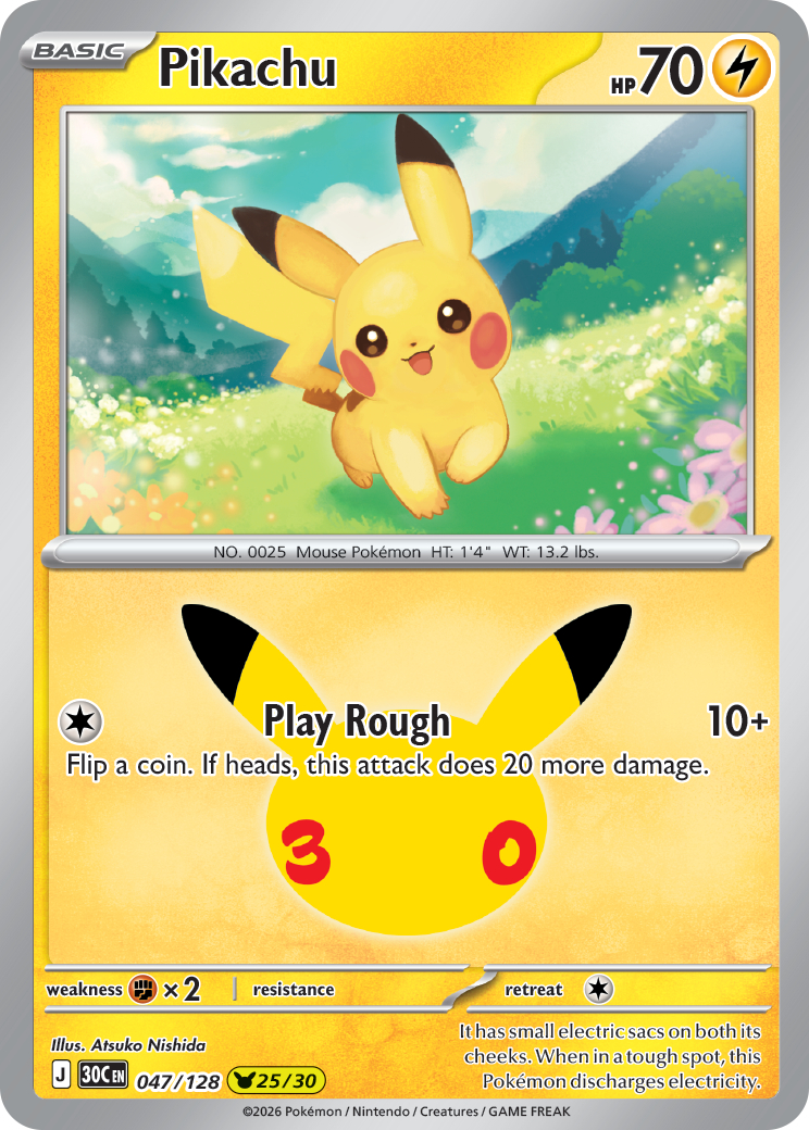Pikachu card front