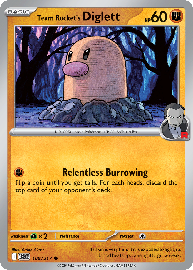 Team Rocket's Diglett card front