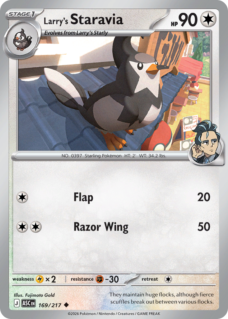Larry's Staravia card front