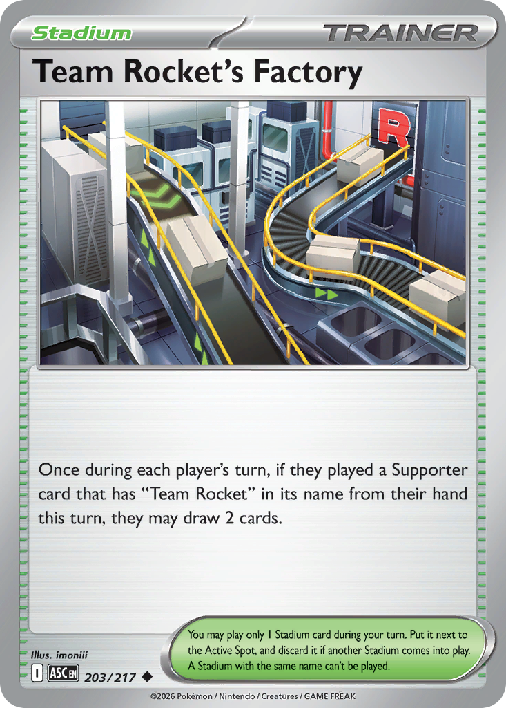 Team Rocket's Factory card front