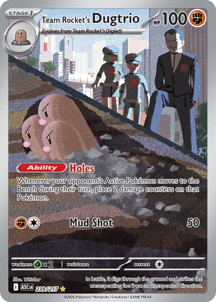 Team Rocket's Dugtrio card front