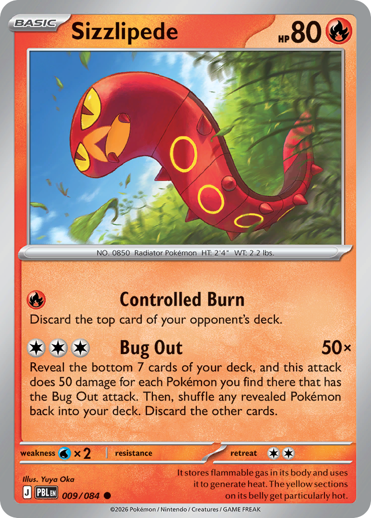 Sizzlipede card front