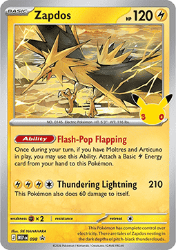 Zapdos card front