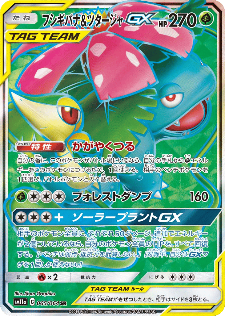 フシギバナ&ツタージャGX card front