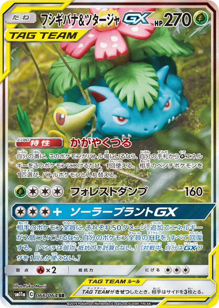 フシギバナ&ツタージャGX card front