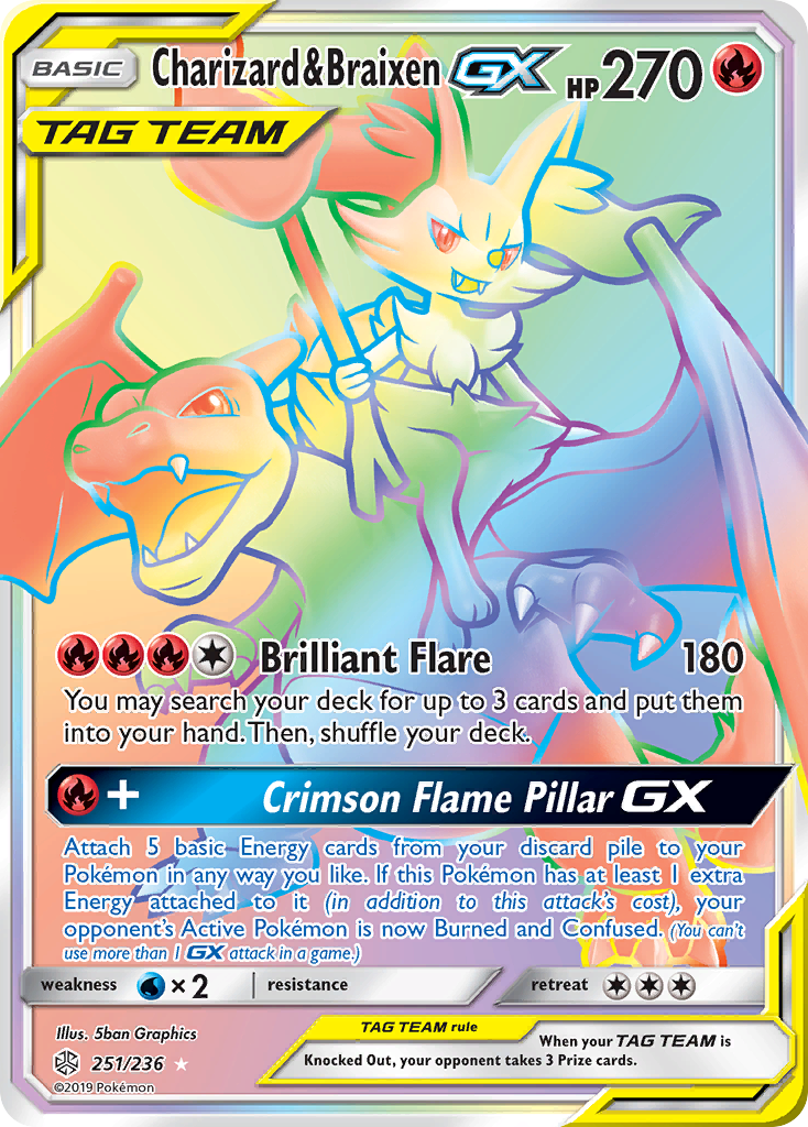 Charizard & Braixen-GX card front