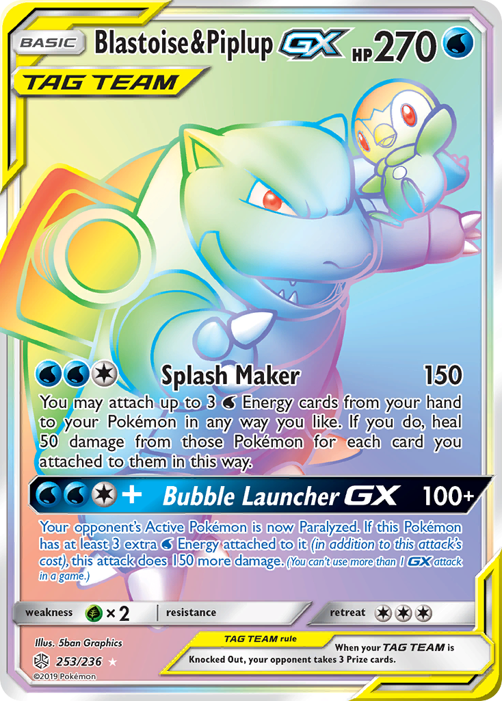 Blastoise & Piplup-GX card front