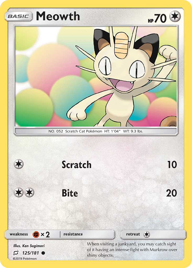 Meowth card front