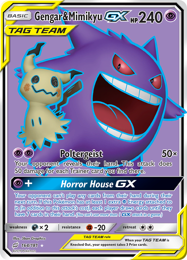 Gengar & Mimikyu-GX card front