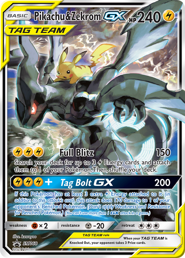 Pikachu & Zekrom-GX card front