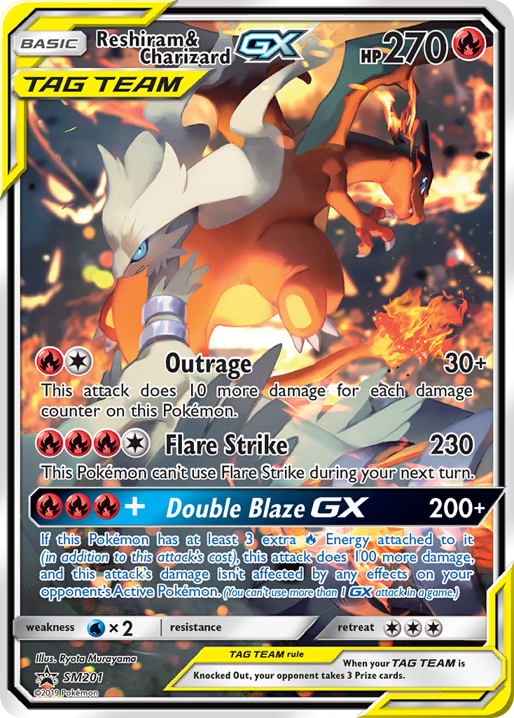 Reshiram & Charizard-GX card front